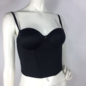 Betsey Johnson Solid Black Underwire Boned Bra